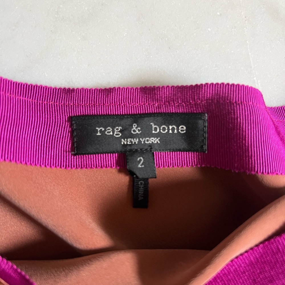 Rag & Bone Silk Midi Skirt Size 2 | Copper Satin Bias Cut Skirt - Picture 8 of 8